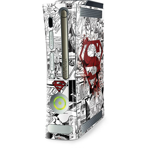 DC Comics Superman Comic Pattern Logo in Red Xbox 360 (Includes HDD) Skin